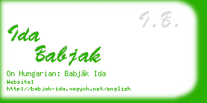 ida babjak business card